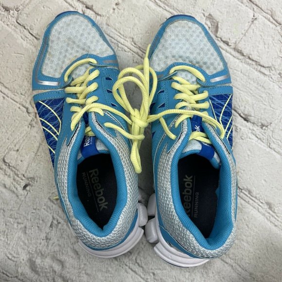 Reebok - Smoothflex Flyer Blue Lemon White Running Shoes - Women's 8.5 - V61472 - Picture 4 of 7